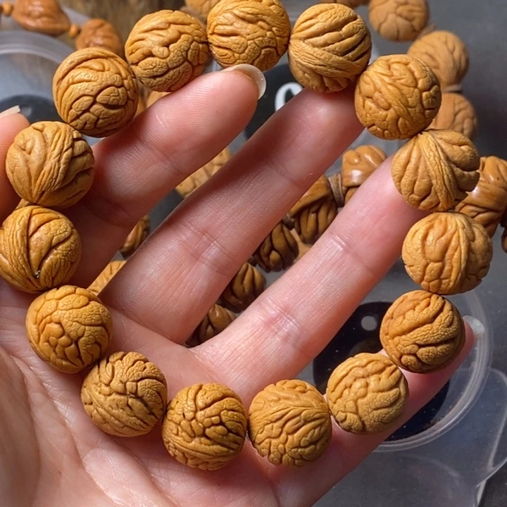 文玩核桃手串秦岭野生龙纹桃核17