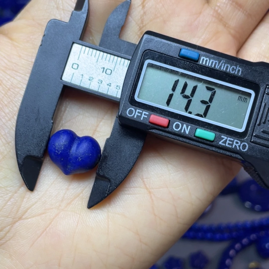 青金石未镶嵌14mm哑光爱心屁桃配饰