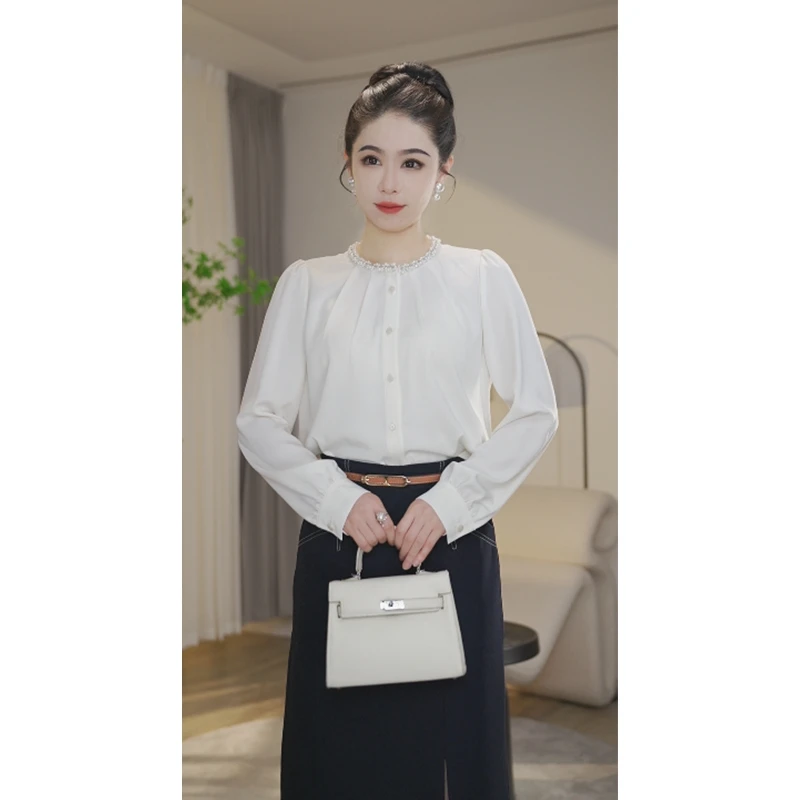 【曼曼甄选】欧若风2025意墨云烟8591106多色衬衫女士欧若风高级