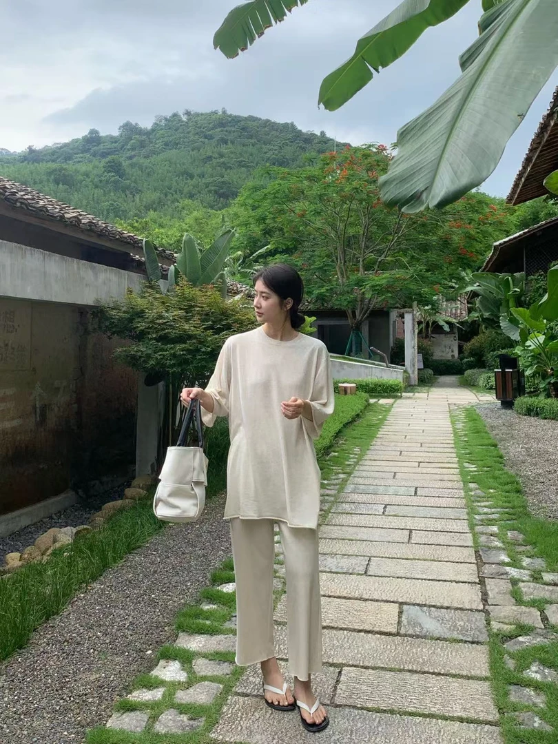 温柔瑶-Ersan#亚麻小破裤#2538（裤长88cm 腰围68）