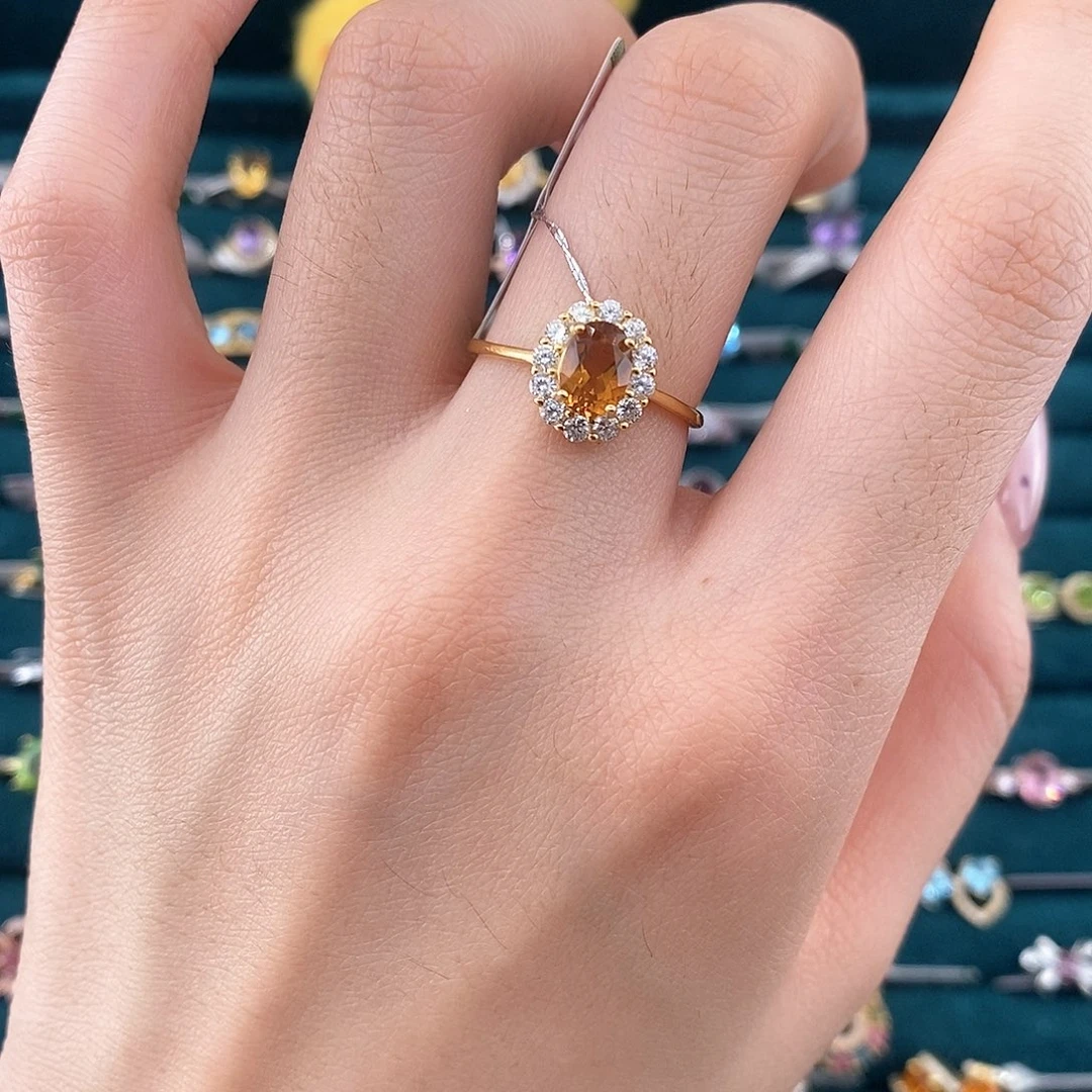 银S925镶嵌戒指水晶戒指