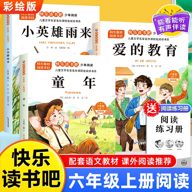 六年级上册快乐读书吧必读课外书目童年爱的教育小英雄雨来
