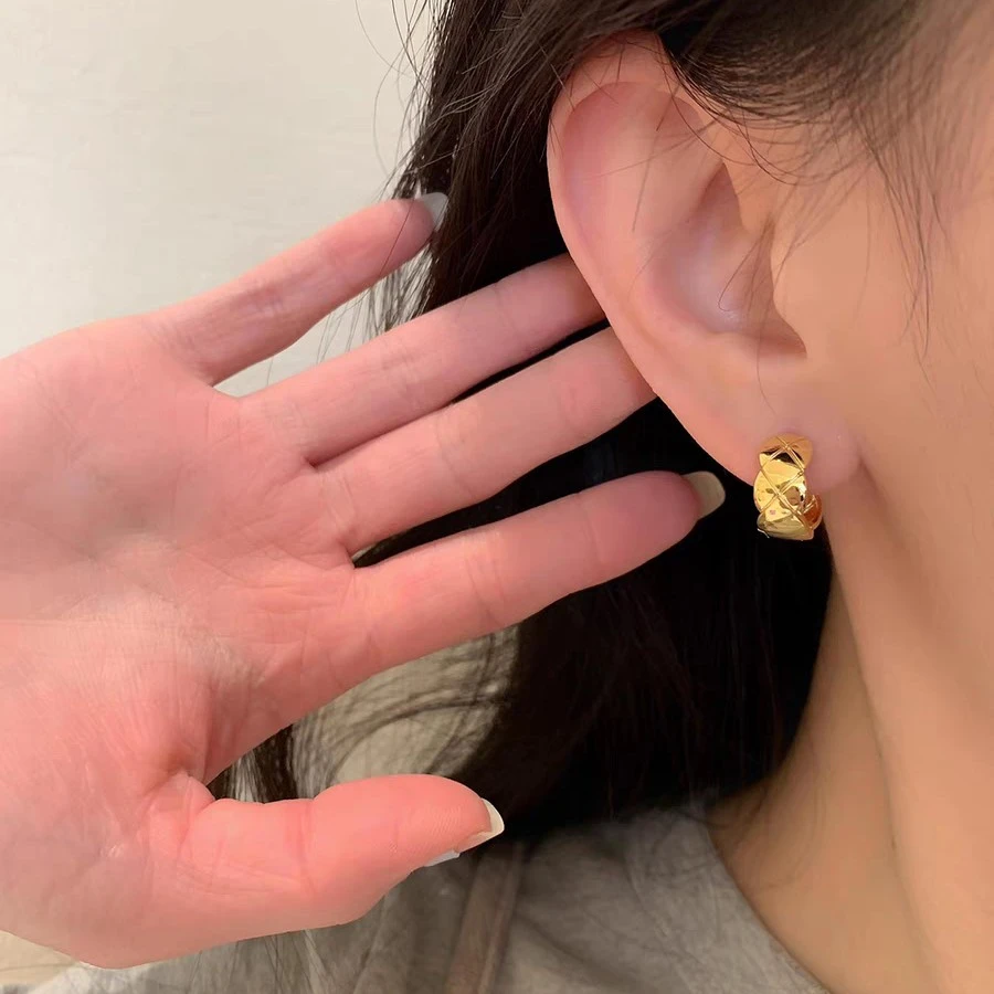铜合金耳饰 气质轻奢百搭简约优雅精致网红设计师耳环F3275