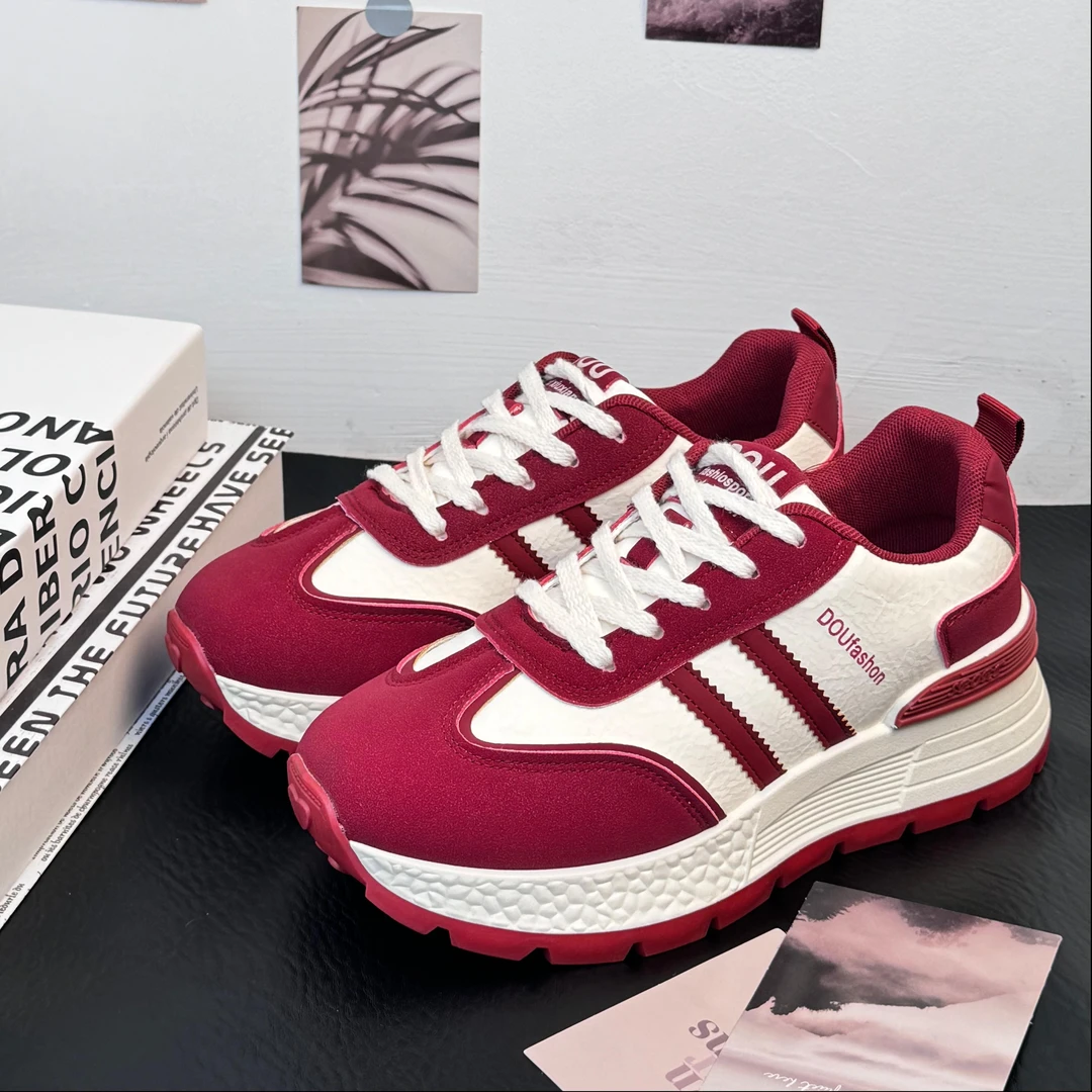 2025新款增高老爹鞋真皮百搭运动休闲松糕阿甘鞋女111