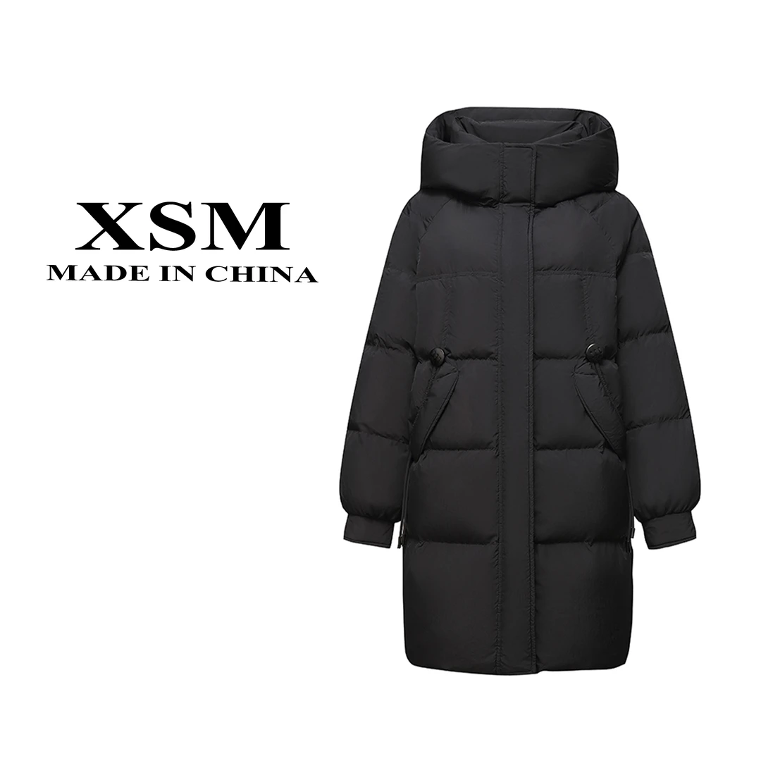 （假一赔三）2024新款女装冬季中长款时尚连帽羽绒服KS24L08/AN