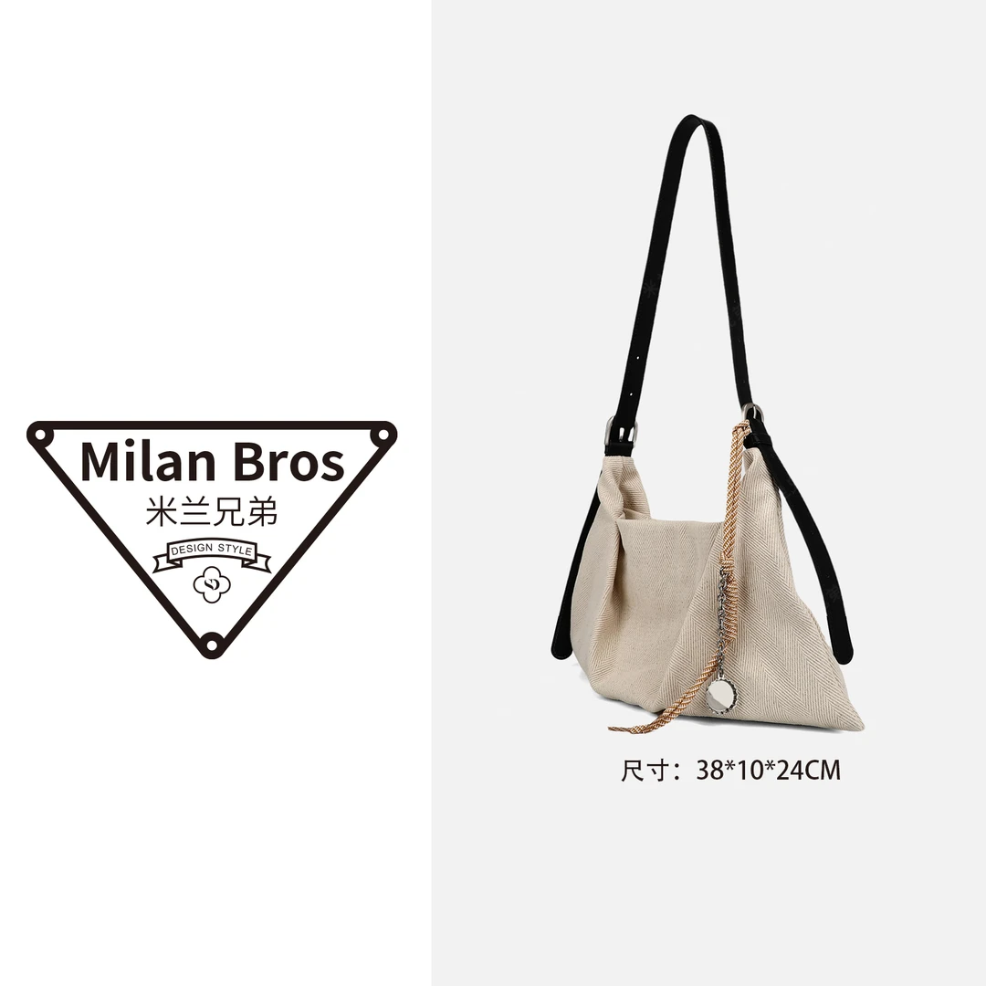 【米兰兄弟】2025新款休闲百搭帆布单肩斜跨包