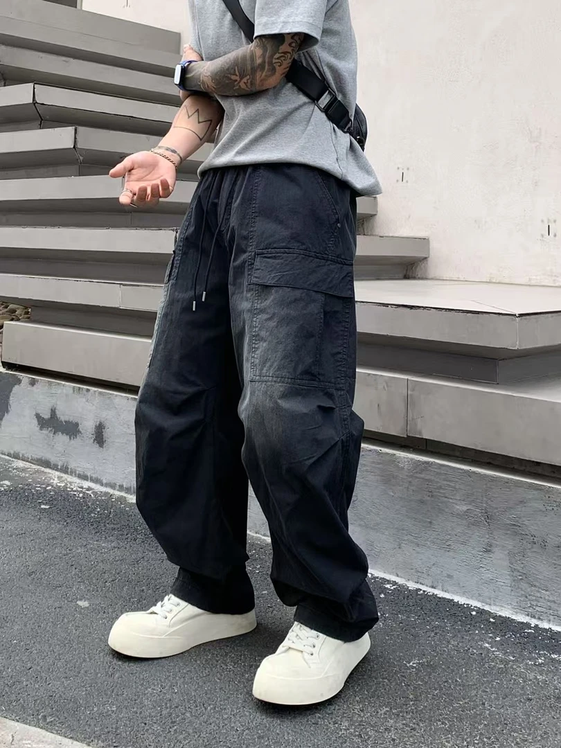 【冷目先生】 夏季高街美式复古水洗脏脏休闲长裤    6996