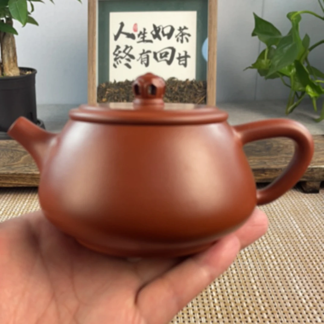宜兴原矿紫砂壶镂空石瓢