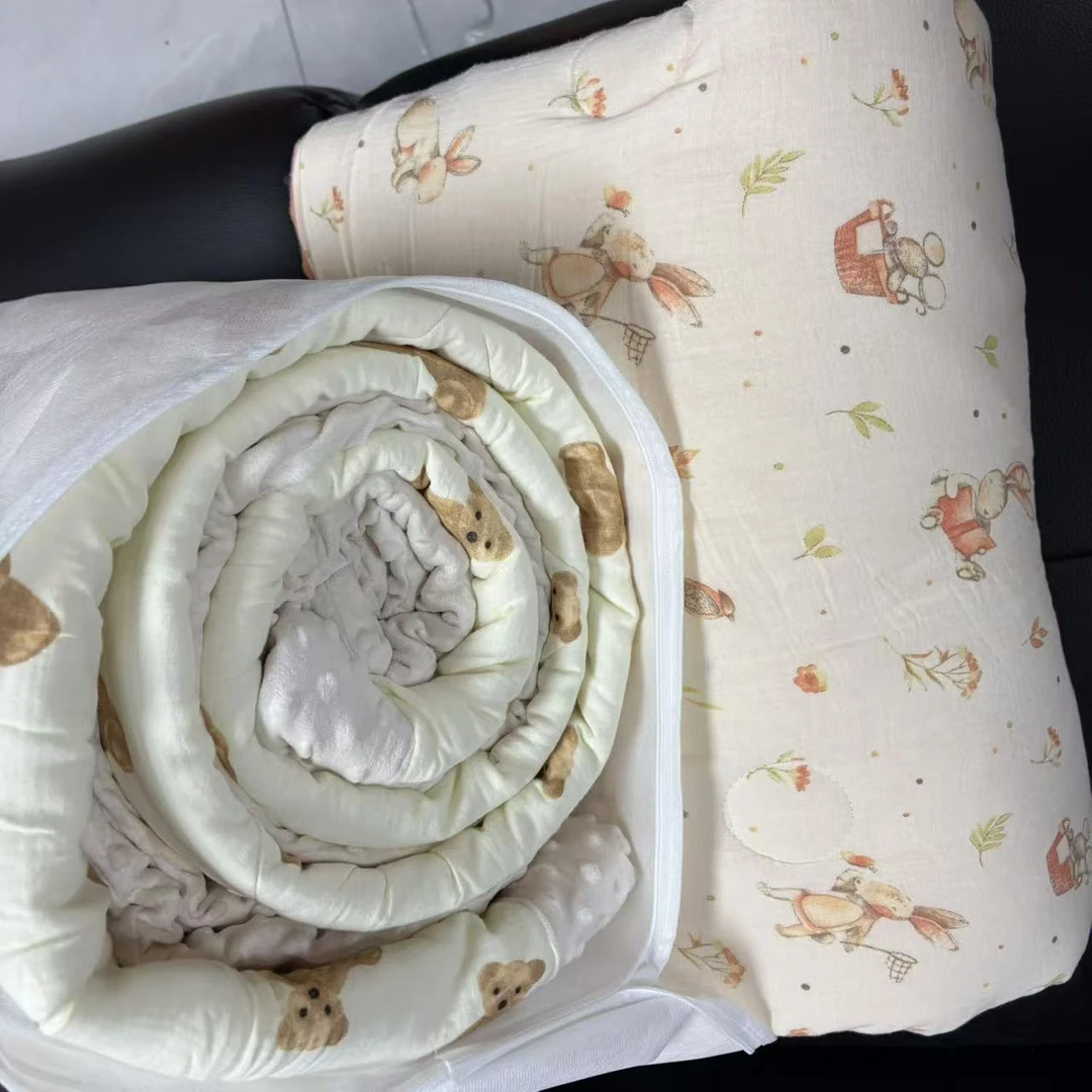 专享【京かわ会社】纱布豆豆被 200*230cm 玩偶熊带橙色盒子