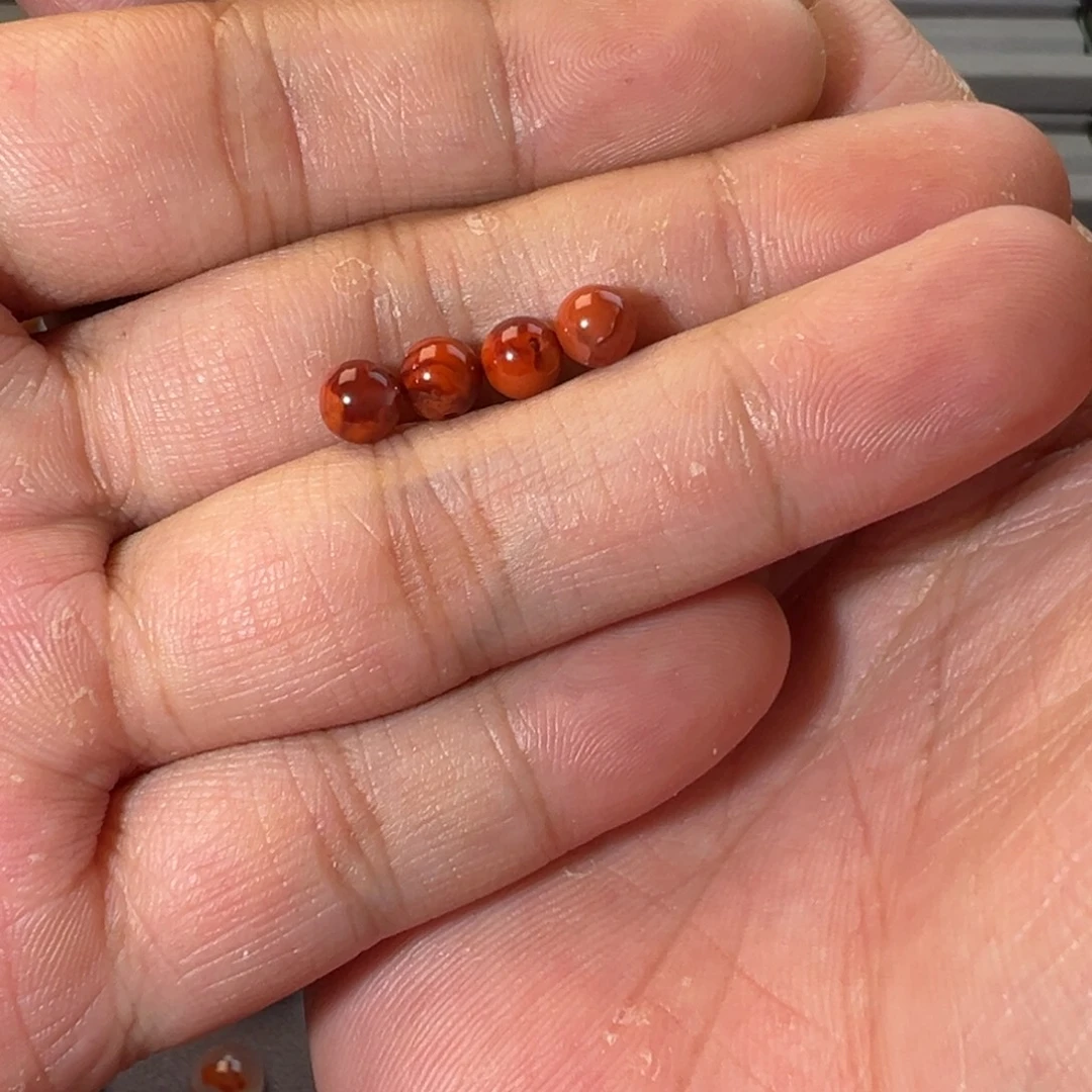 谜****未镶嵌南红玛瑙珠宝奇石火焰圆珠5+mm