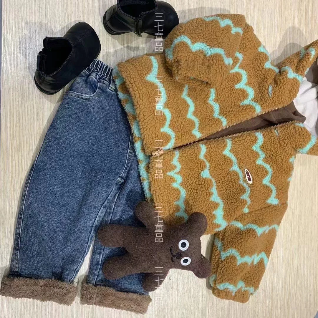 【蜗】连帽毛毛拉链外套 3708