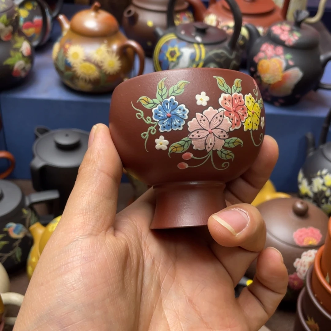 红泥茶杯紫砂主人杯100cc