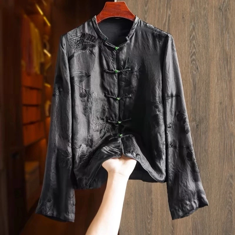 001-050直播拍定制链接网红时尚长袖高端轻奢新中式复古春夏上衣