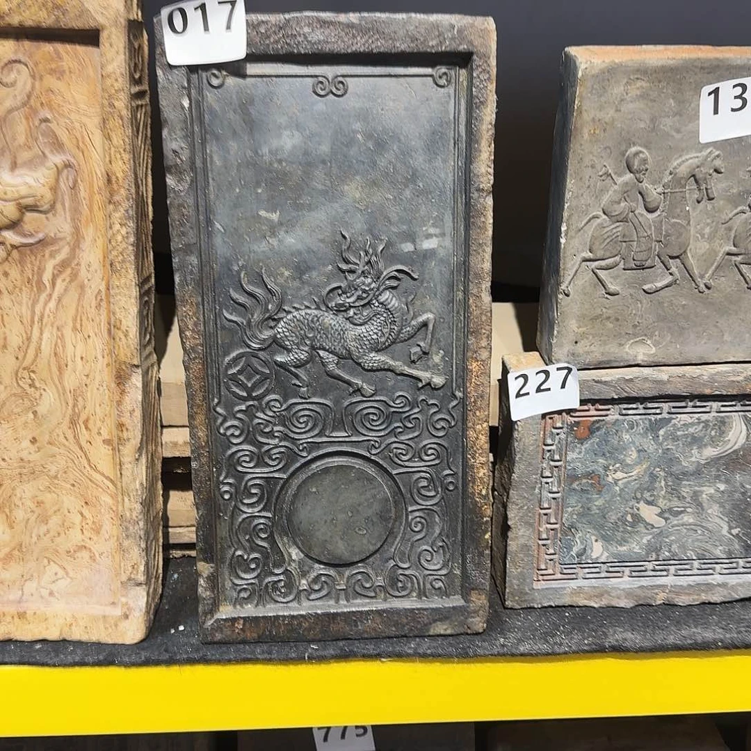 老砖茶台，砚台，画像砖