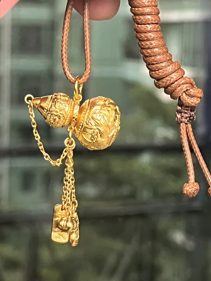 足金999古法葫芦编绳