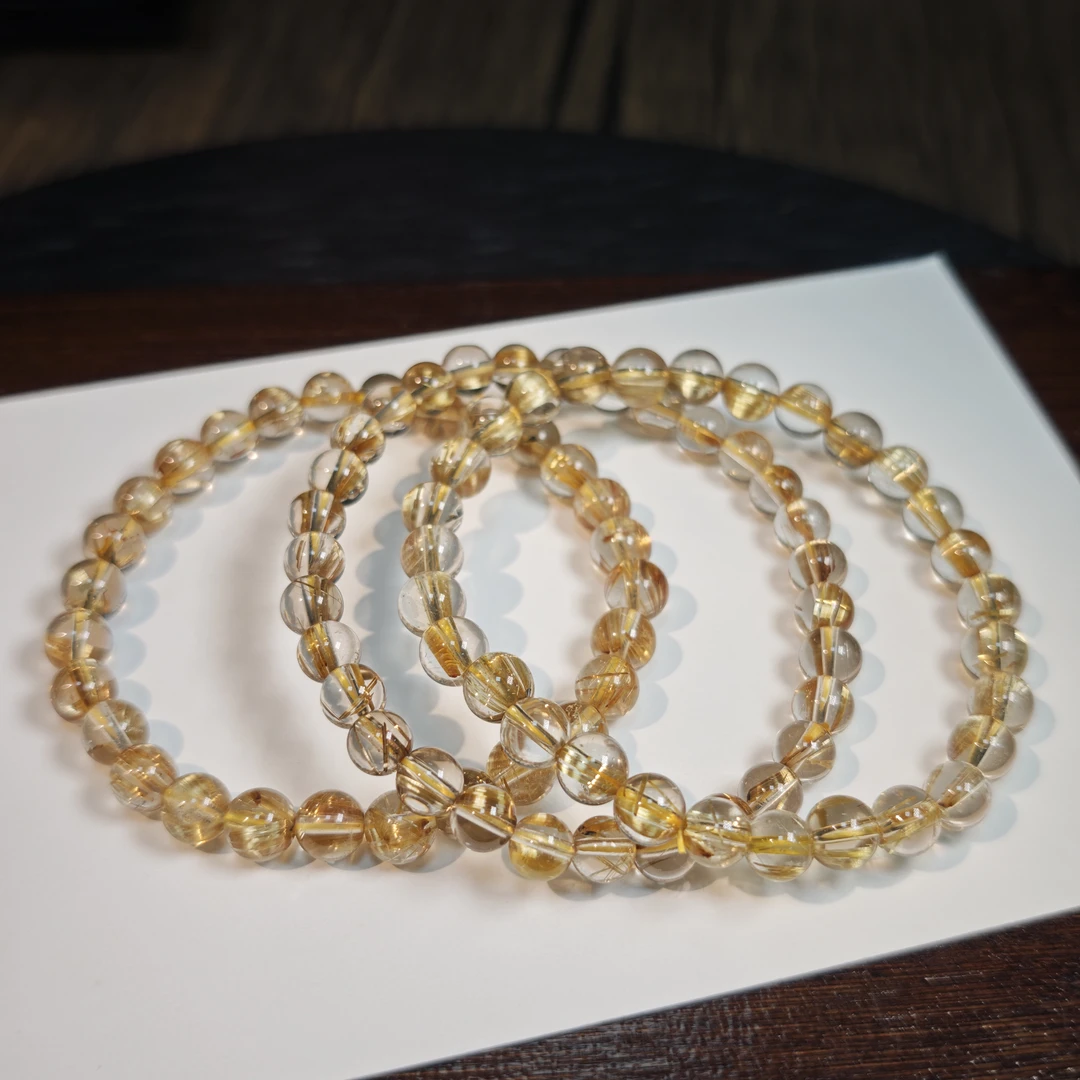 【书记甄选】天然金发晶单圈手链 多样性发一件 约6mm 1210LA