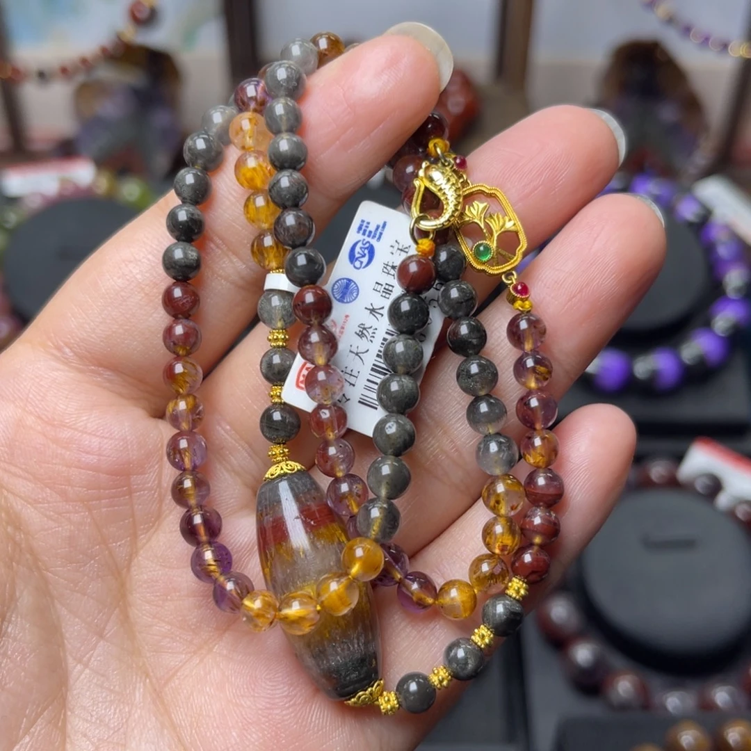 手链水晶18K金镶嵌极光原创项链