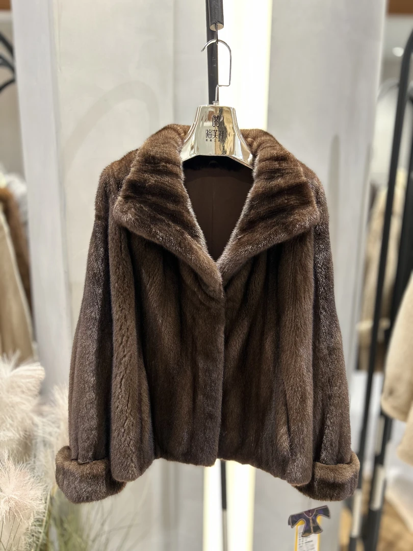 大翻领M中长款方领咖色中国码街头风