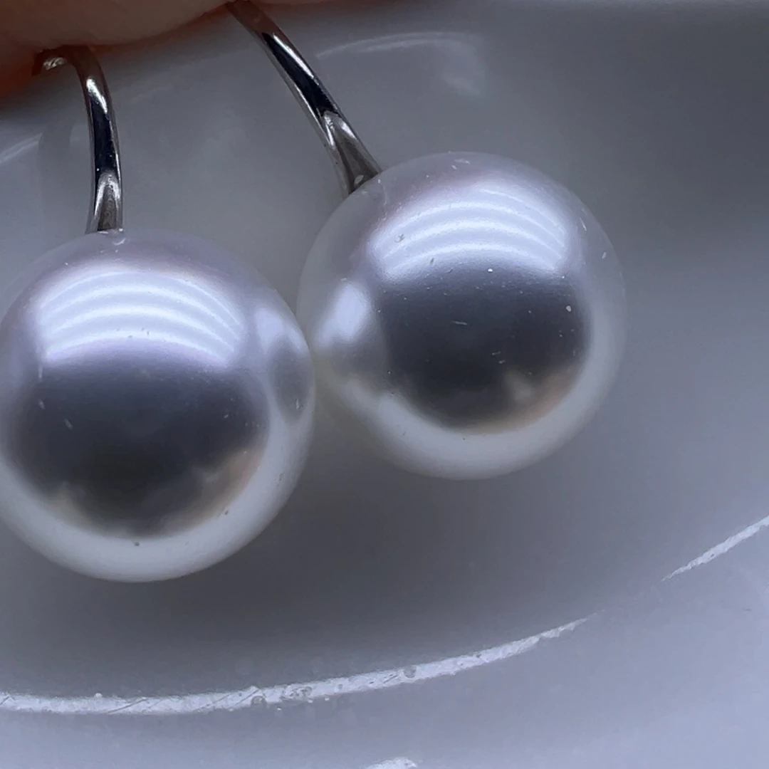 银S925镶嵌淡水珍珠耳饰