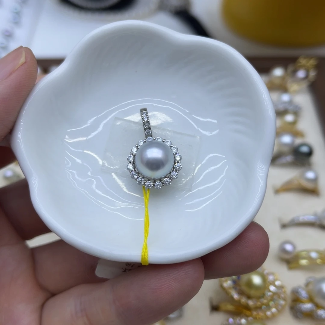 银S925镶嵌戒指海水珍珠