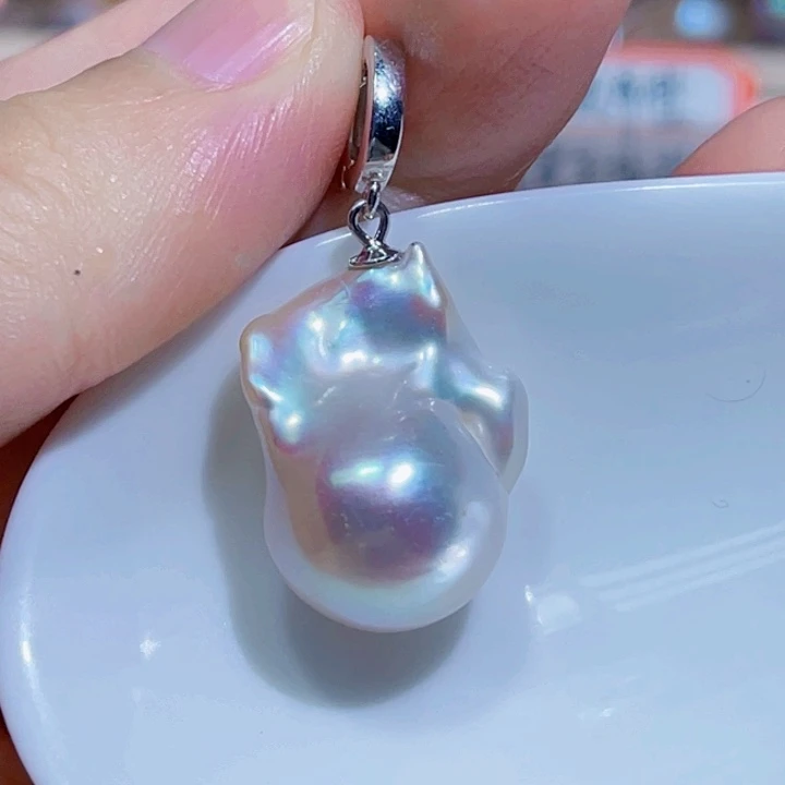 淡水珍珠银S925镶嵌颈饰