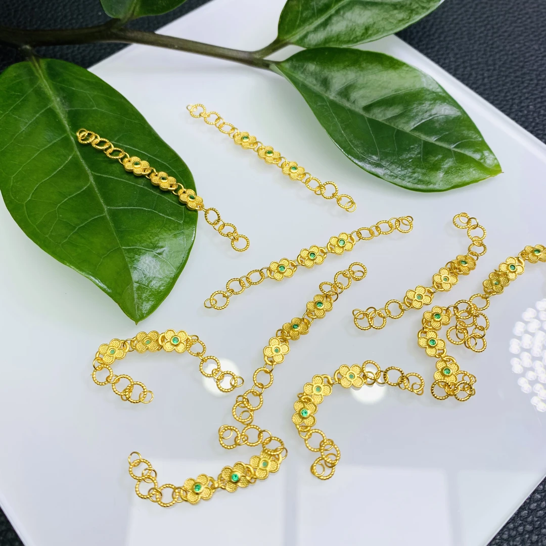 925银银制品 「戴琴珠宝」FR4636-银四叶草延长链-WJ