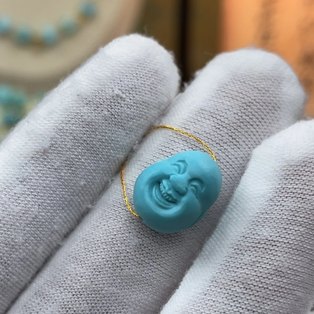 绿松石未镶嵌弥勒佛编号43