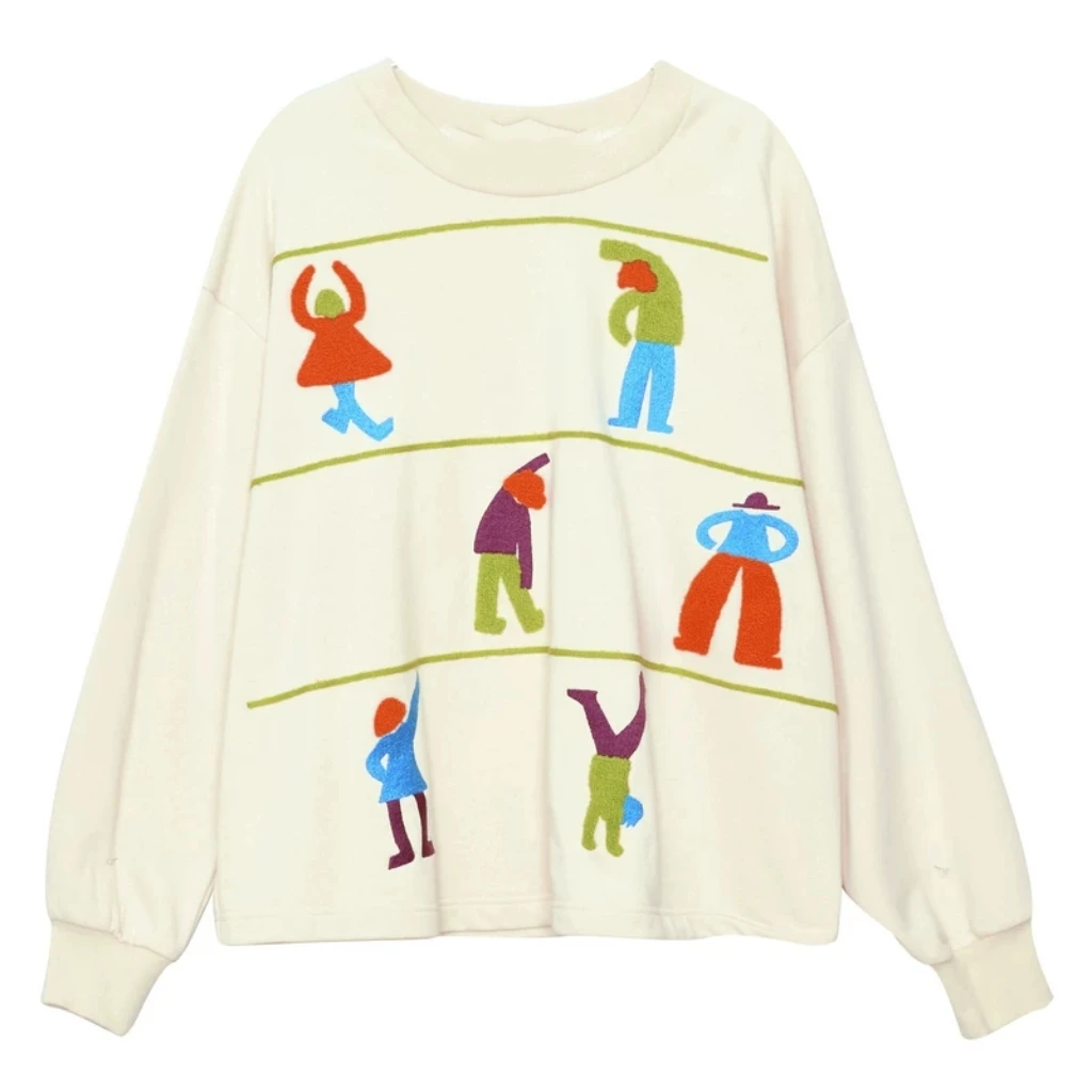 【彩人偶】长袖印花潮流中性涂鸦装饰卫衣春季秋季秋冬圆领