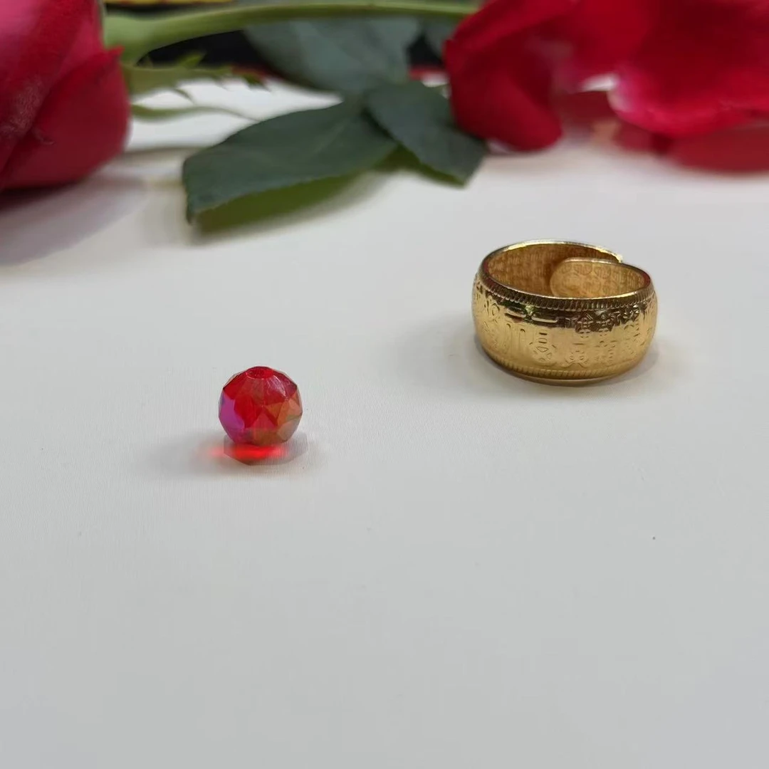 高定精奢S599钻切红单珠赠戒指J66