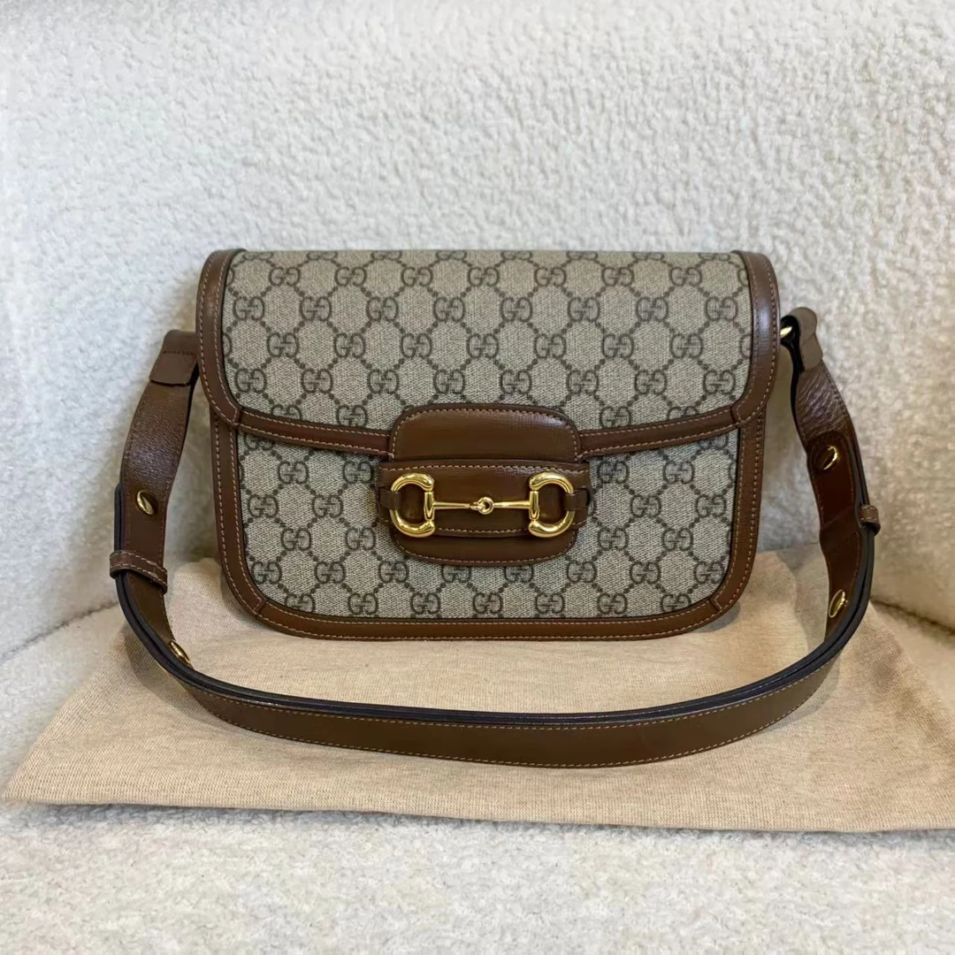 99新 GUCCI/古驰 壹臻/老花1955马鞍包中号 70042249