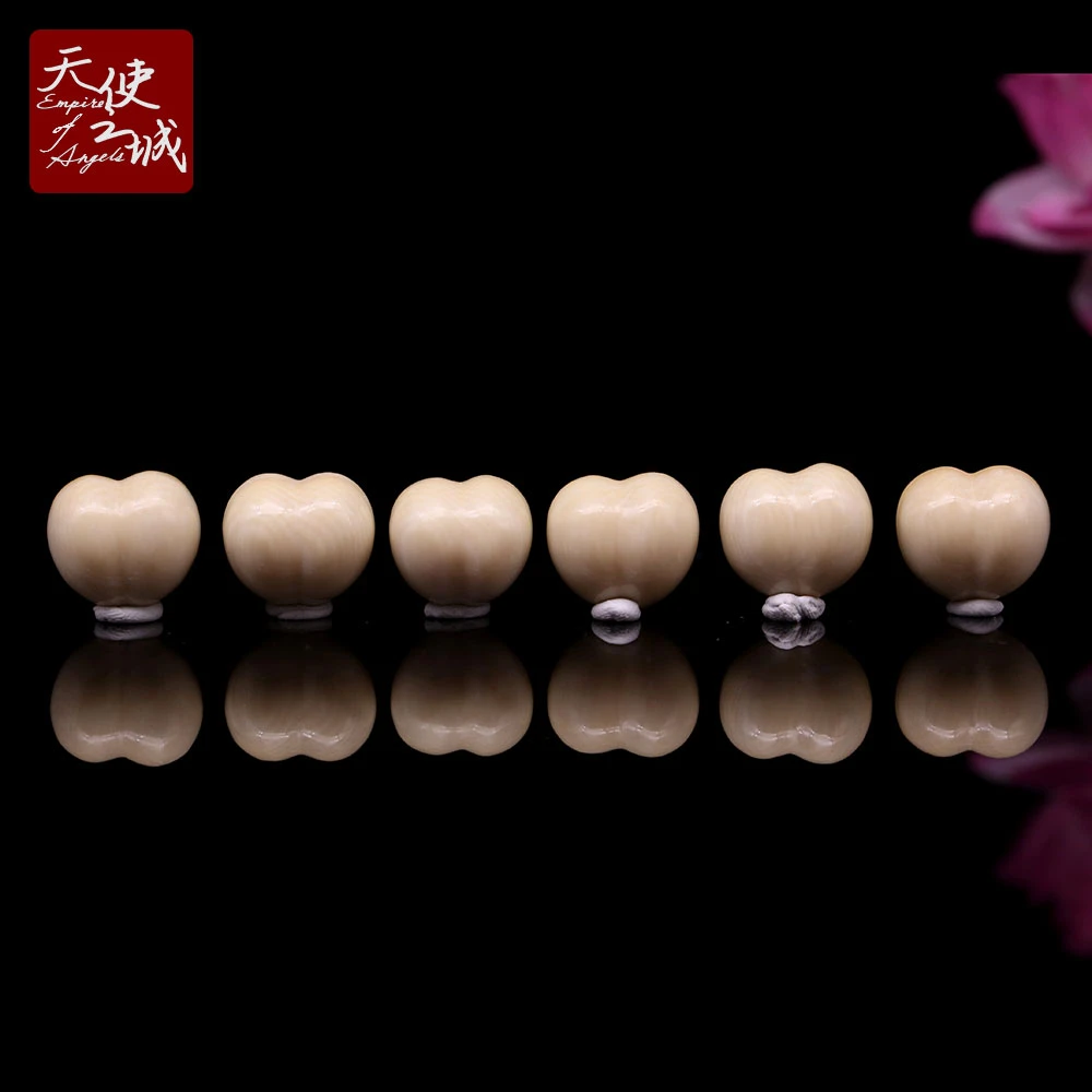 天然猛犸象牙屁桃散珠满纹冰料爱心桃DIY配饰配件配珠吊坠