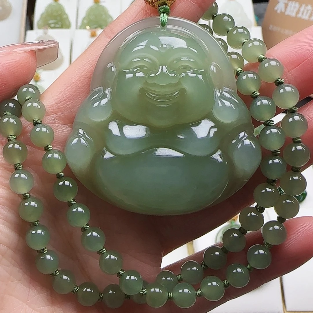 和田玉足金镶嵌颈饰50