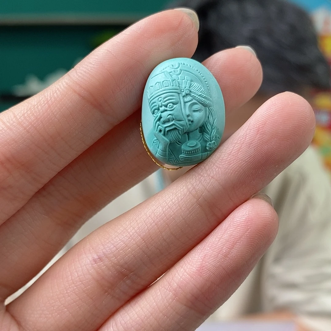 咖***醉绿松石未镶嵌珠宝奇石