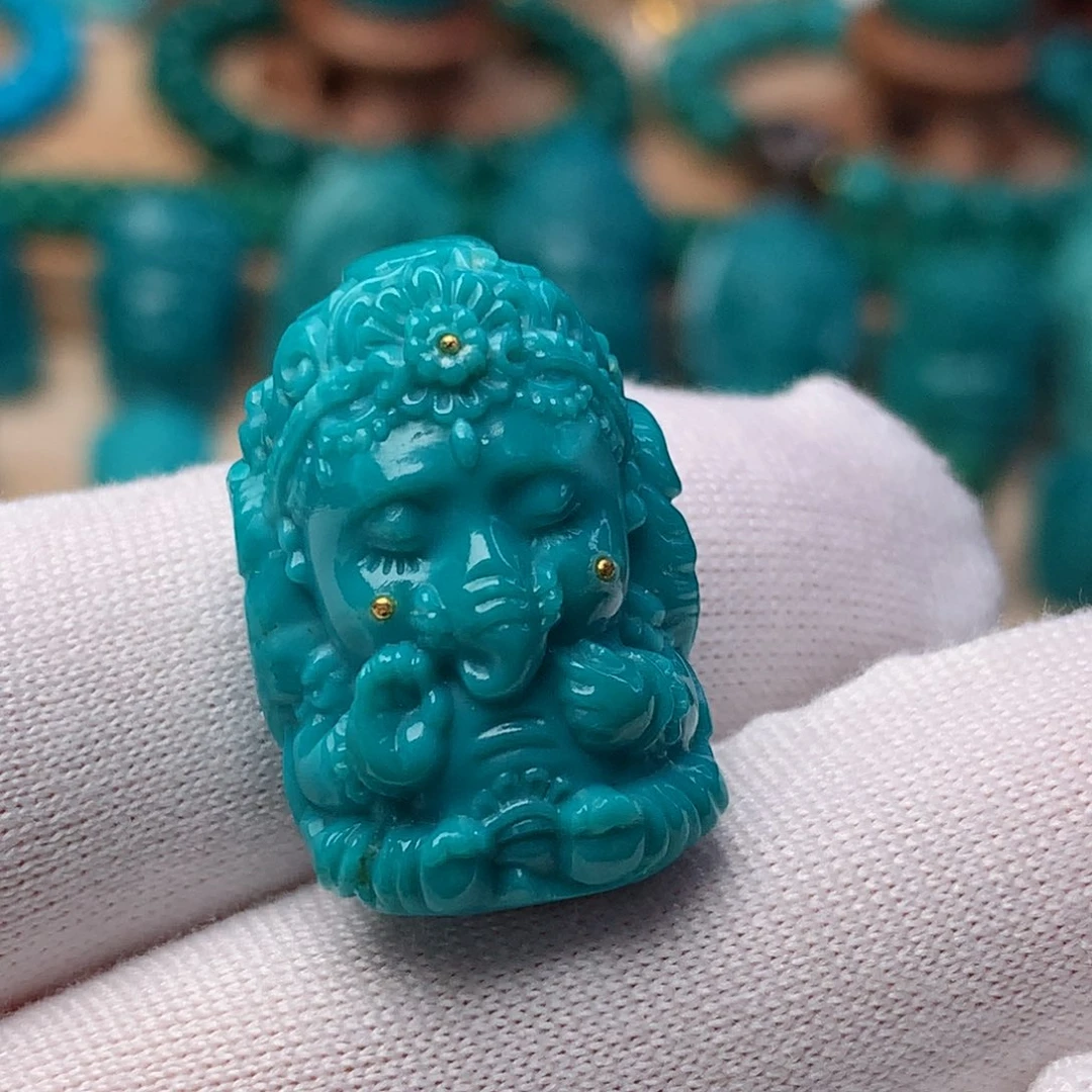 绿松石珠宝奇石未镶嵌象神