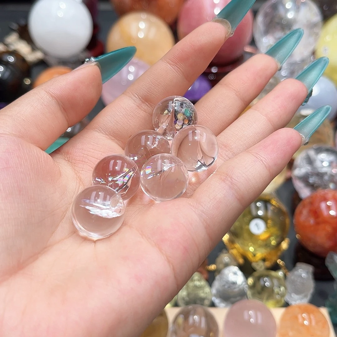 香***式水晶未镶嵌珠宝半成品微瑕1.8打通孔不退不换