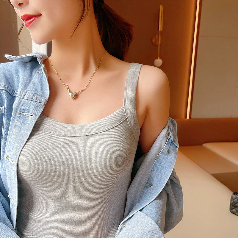 优棉吊带女西装内搭小背心2025夏季新款小心机外穿无袖打底衫上衣