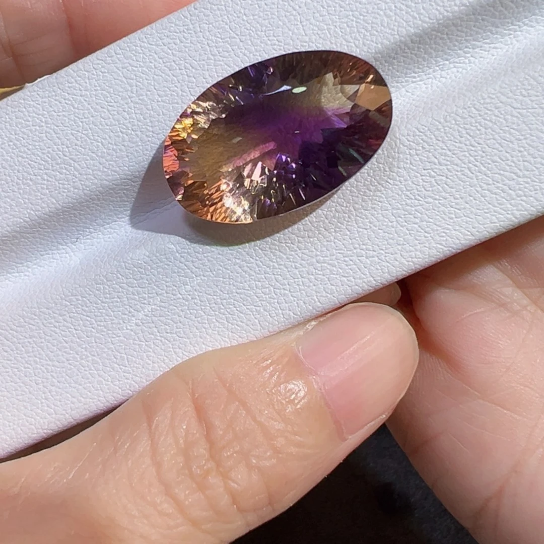 用***7紫晶珠宝半成品未镶嵌20.53ct紫黄晶