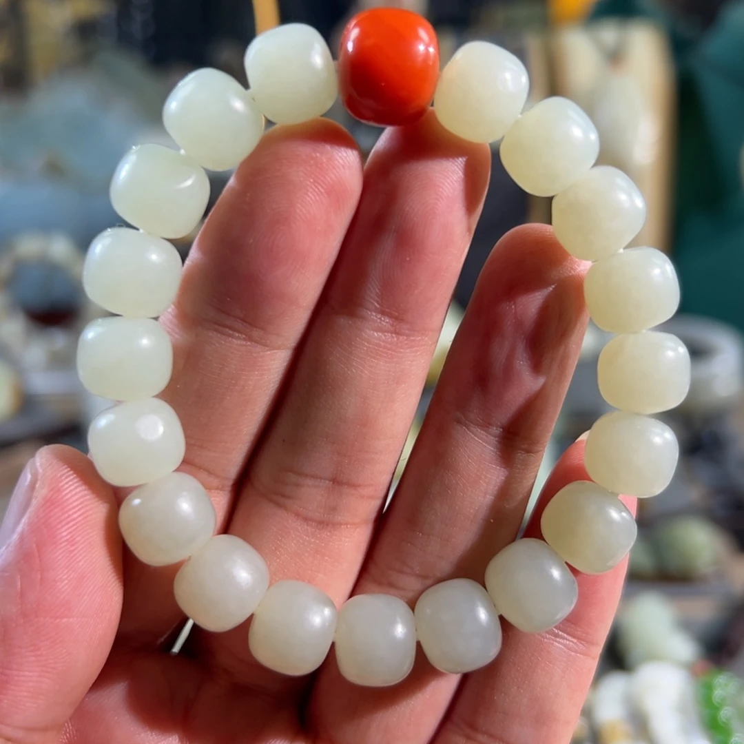 和田玉未镶嵌手链真皮真色