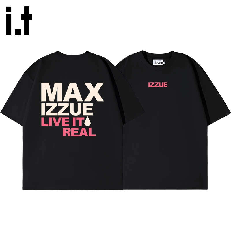 i.t izzue纯棉正肩微弹百搭T恤情侣短袖男夏季休闲潮流印花半袖Y