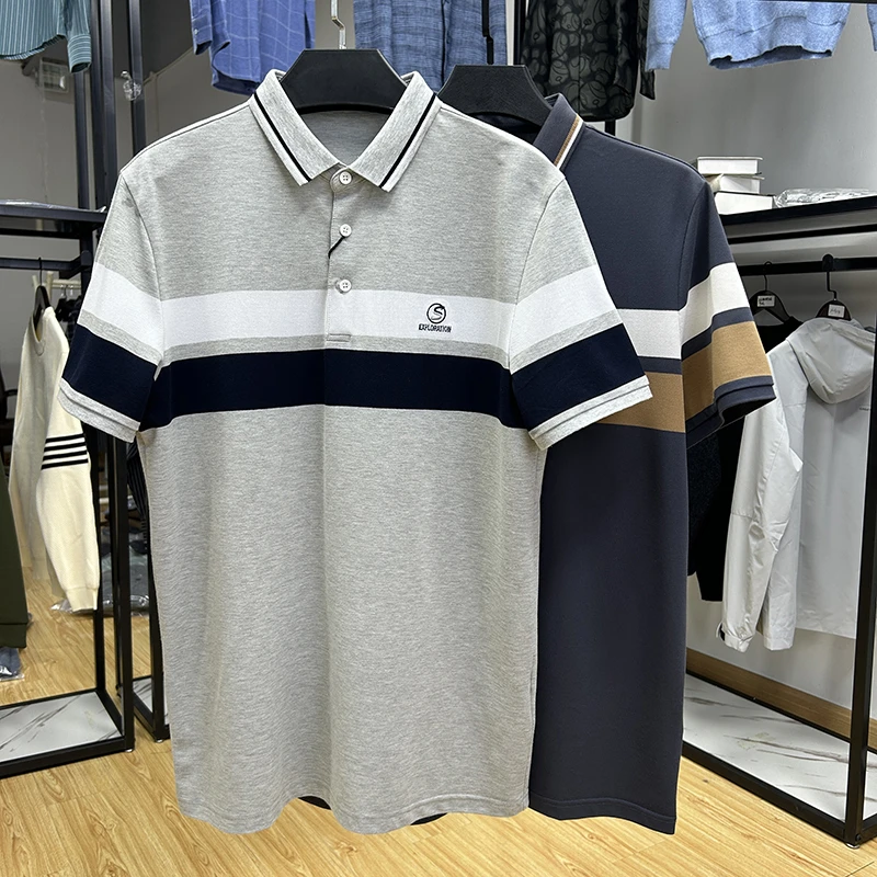 商务经典休闲透气翻领体恤衫夏季修身POLO衫Y5T0166