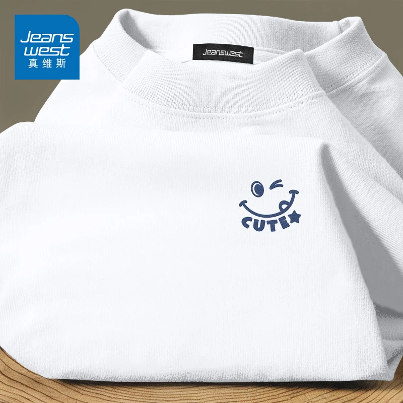 真维斯日系衣服男款宽松简约慵懒风风男生短袖2025新款夏天t恤男