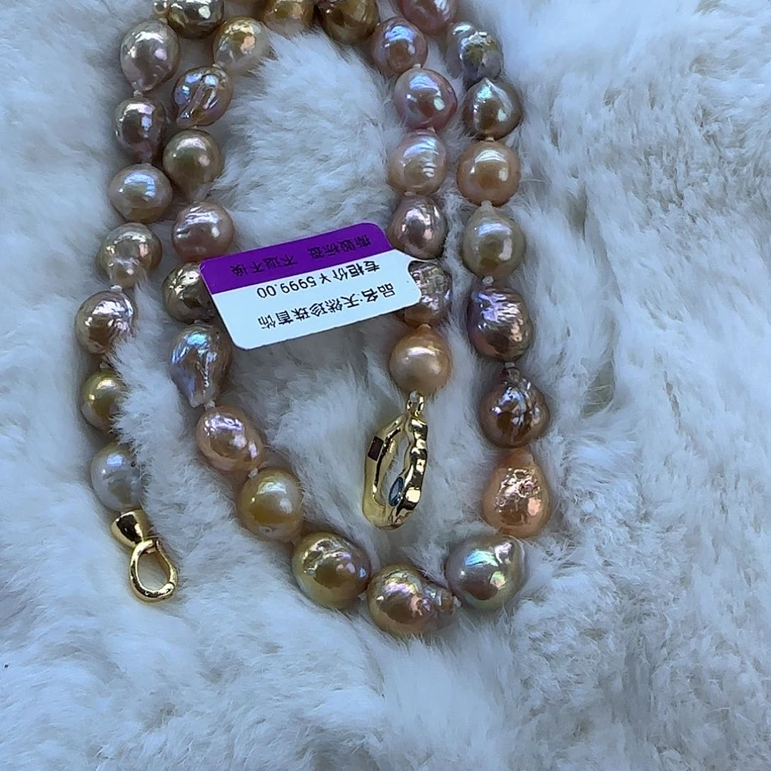 未镶嵌项链定制584淡水珍珠大***?