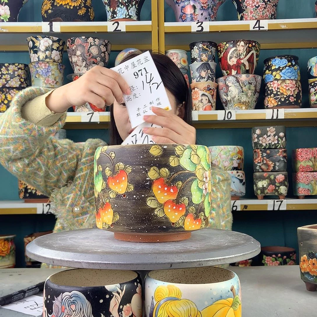 陶景德鎮手工花盆971