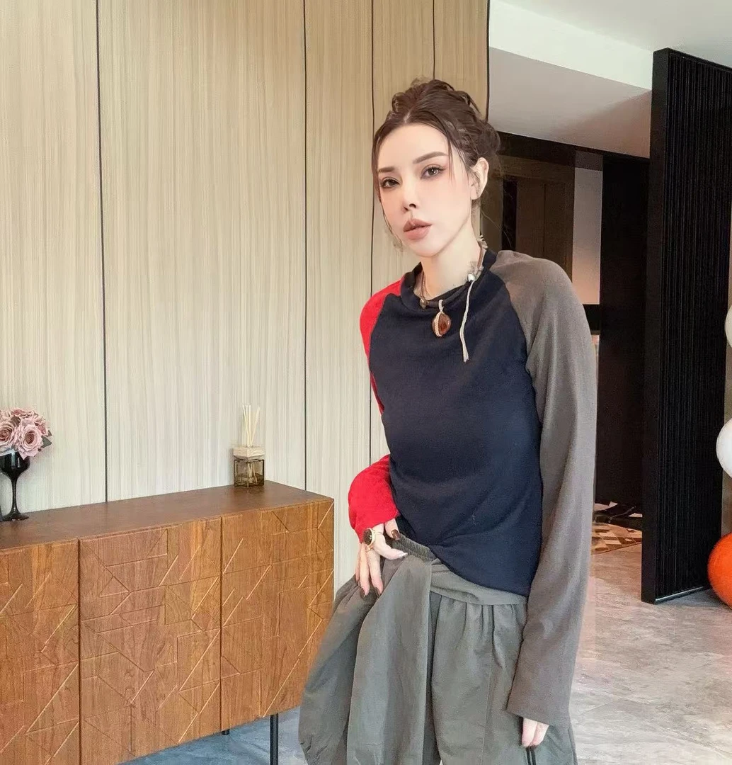 【丽丽推荐】高弹撞色袖瘦瘦 T恤