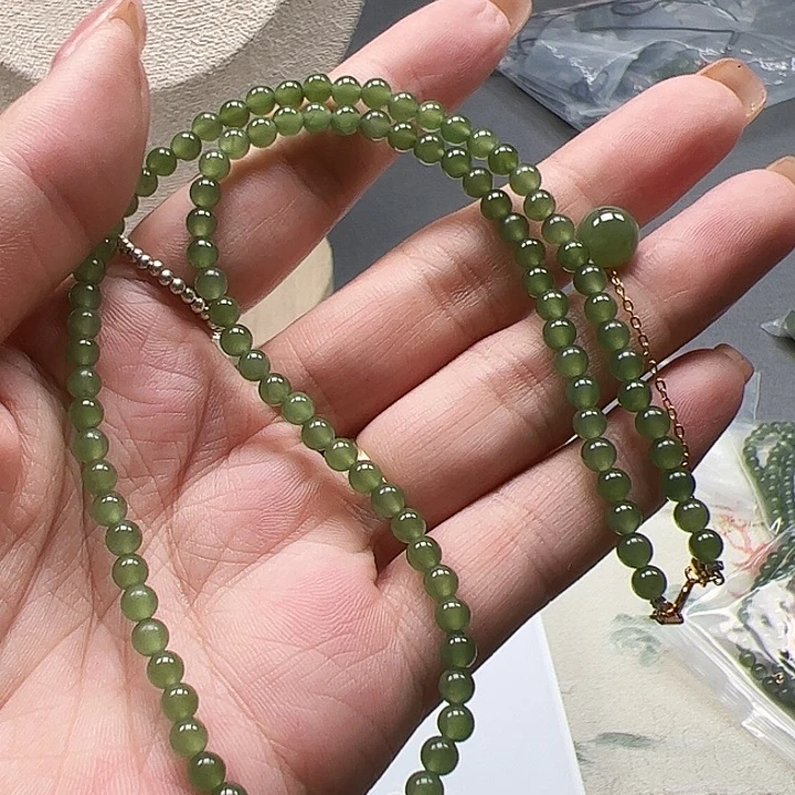 和田玉银S925镶嵌颈饰14