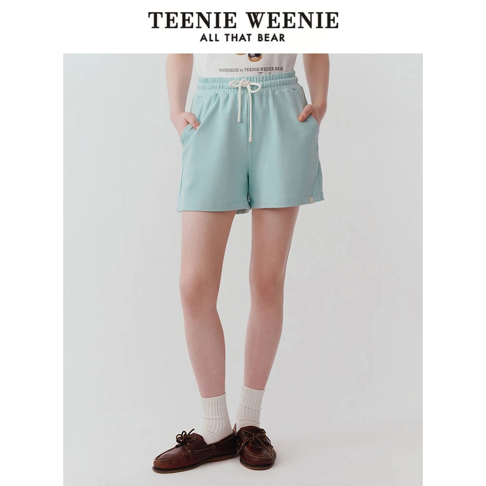 TeenieWeenie小熊女简约卫裤25活力多彩运动休闲短裤TTTM252402E