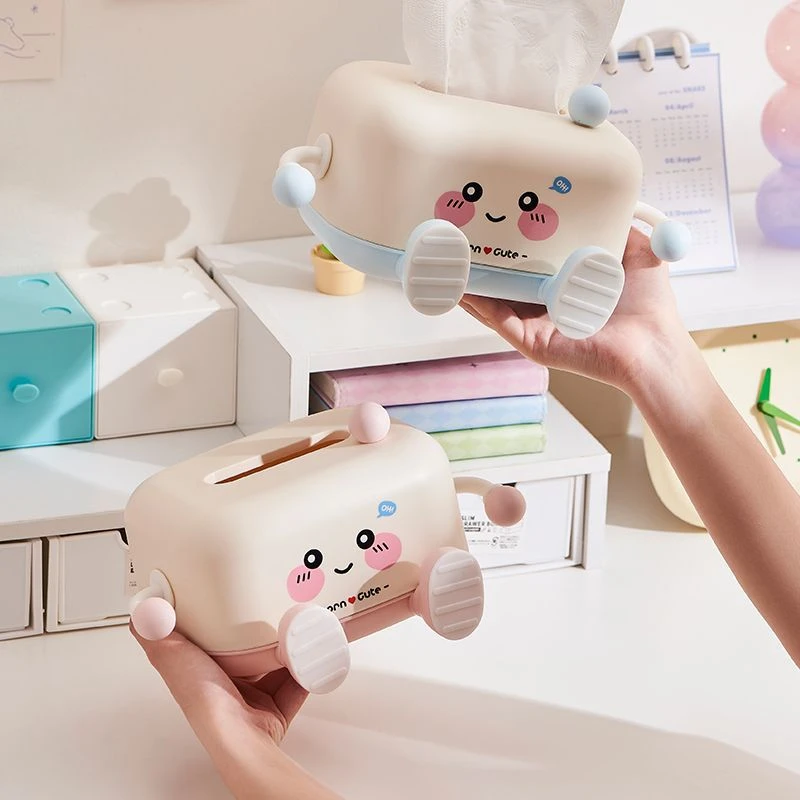 客厅纸巾盒可爱卡通创意风高级感奶油风高端车用车内抽纸盒收纳盒