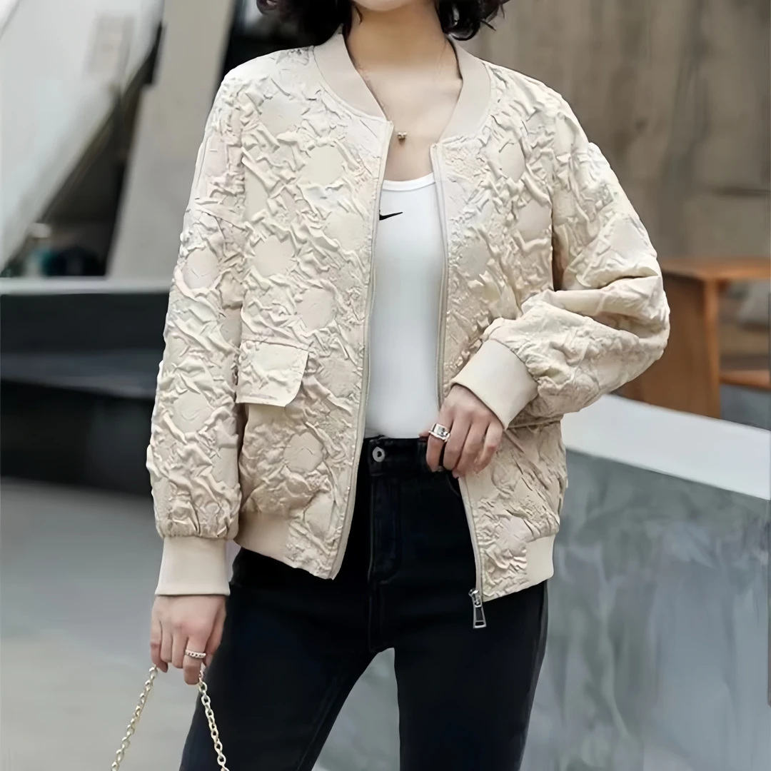 女士短款薄款外套短棒球服女外套小个子夹克上衣长袖春秋百搭秋季