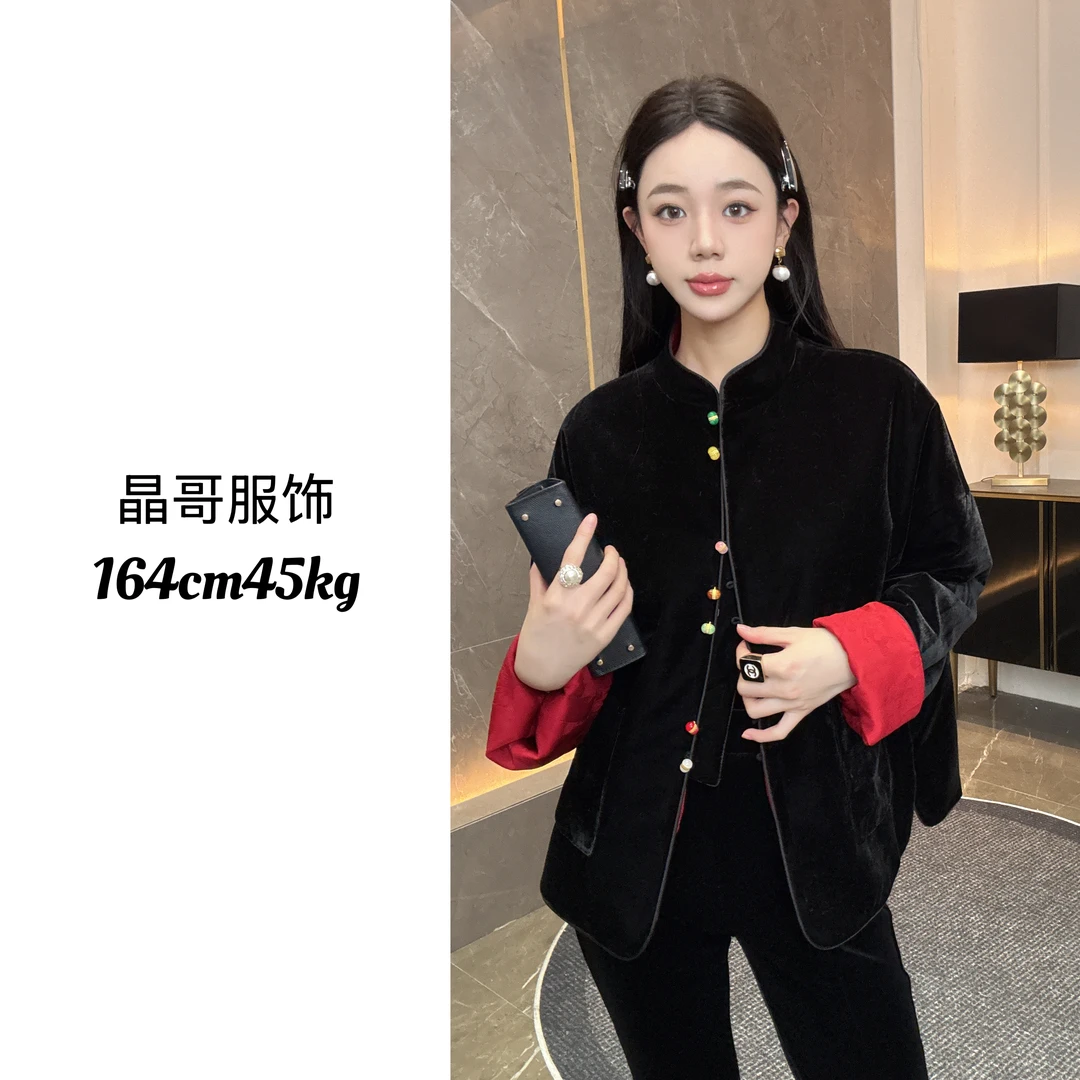 现货【万事胜意】冬季时尚休闲宽松百搭设计师款加棉外套