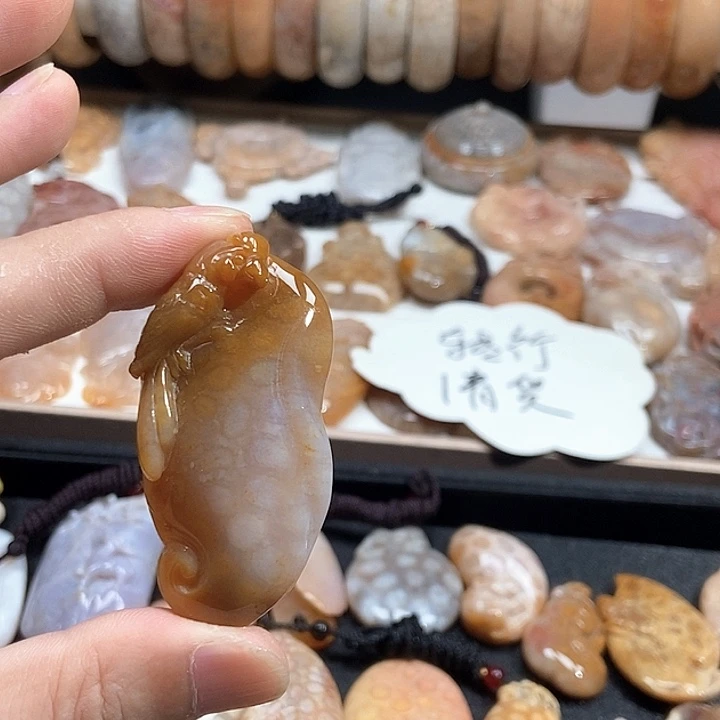 颈饰未镶嵌硅化珊瑚（珊瑚玉）